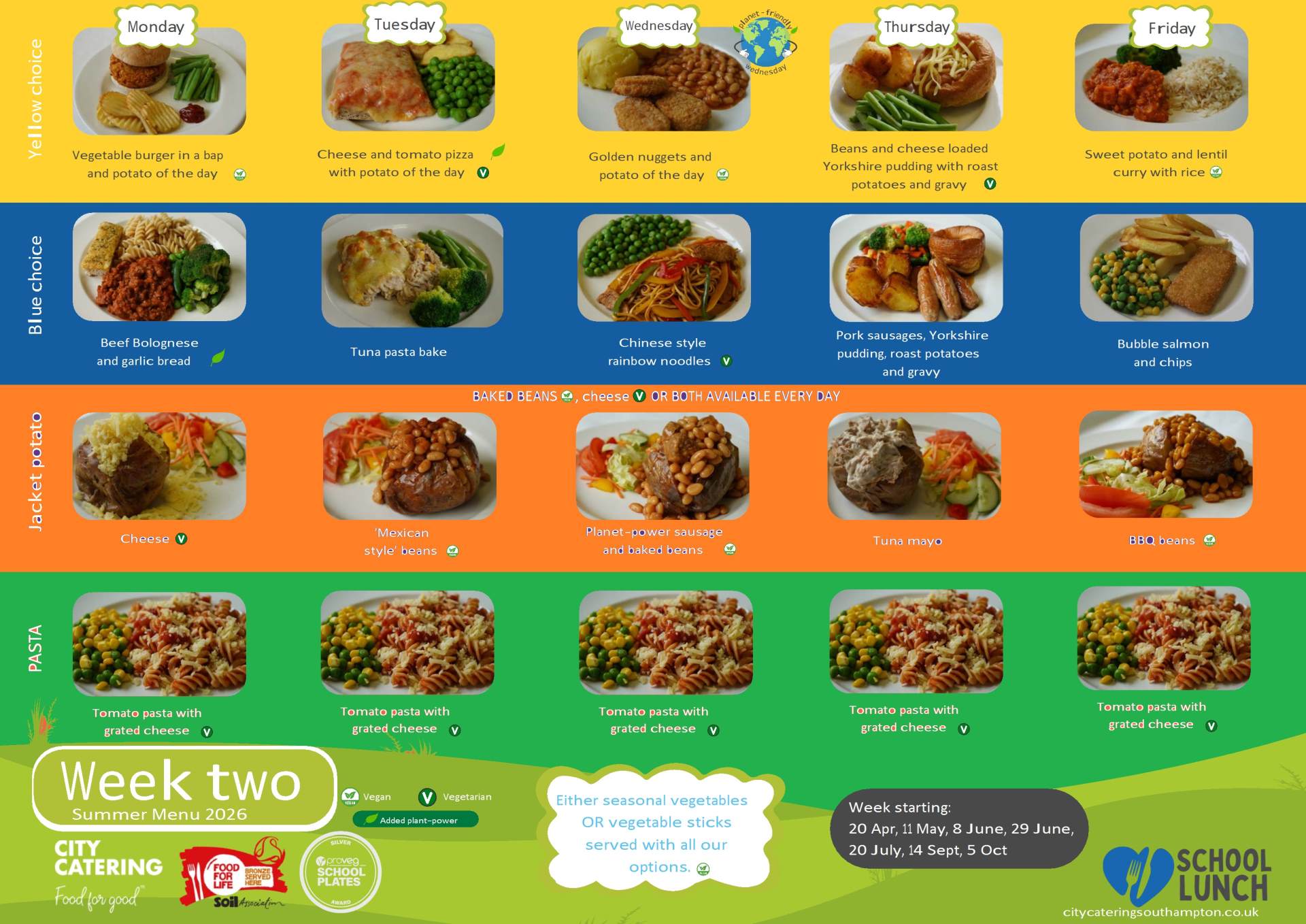 Current Menu Week 2